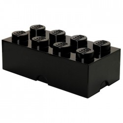 Ladrillo de almacenamiento negro de 8 espigas LEGO