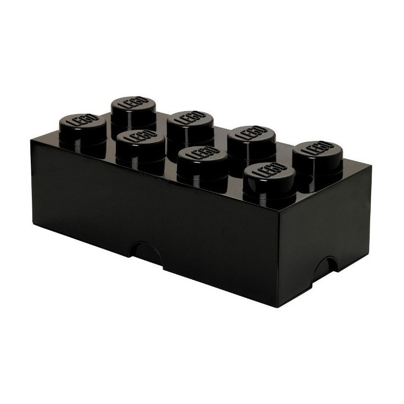 Ladrillo de almacenamiento negro de 8 espigas LEGO