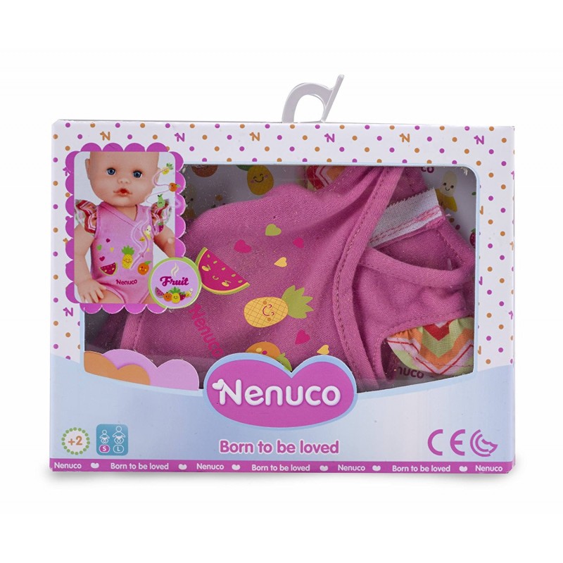 Nenuco 700013433 Body Con Dibujo de Frutitas, color rosa