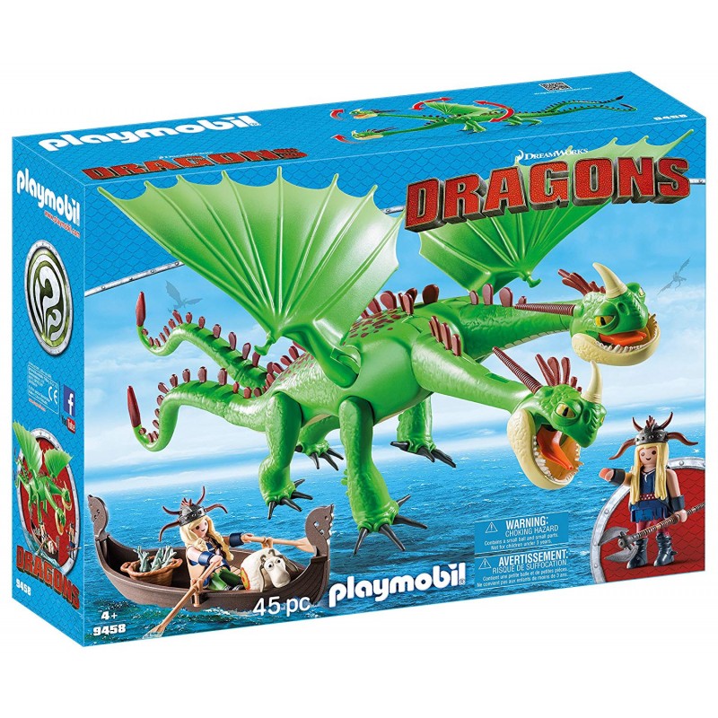 Playmobil 9458 Dragón 2 Cabezas con Chusco y Brusca
